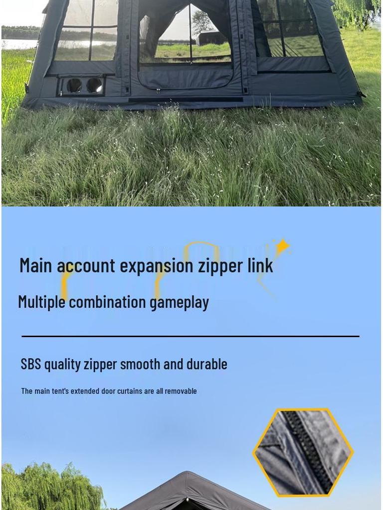 Starry Sky Inflatable Family Camping Tent: TC Cotton, All-Weather, No Installation Needed