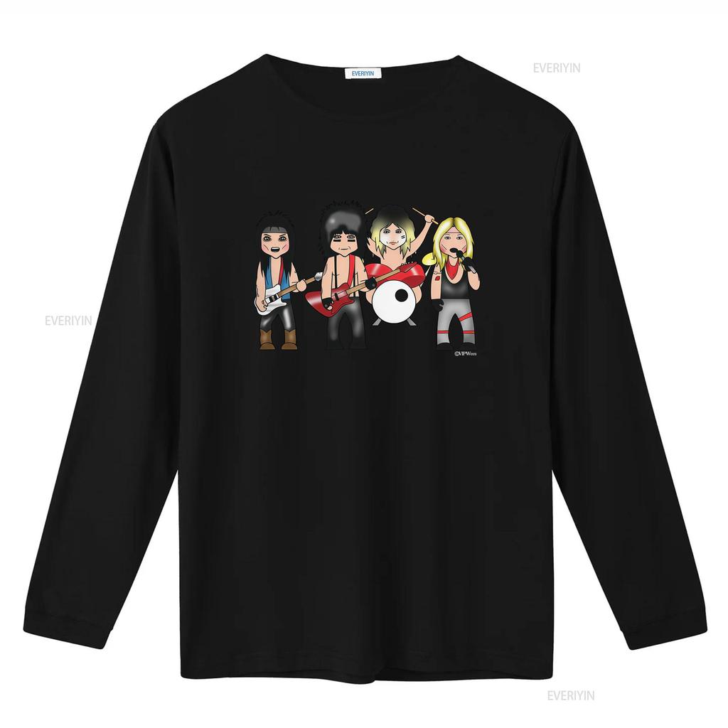 Mens T Shirt Vipwees The Crue Heavy Metal 80S Band Caricature Motley Inspired Rock vintage Washed Stretched Comfortable