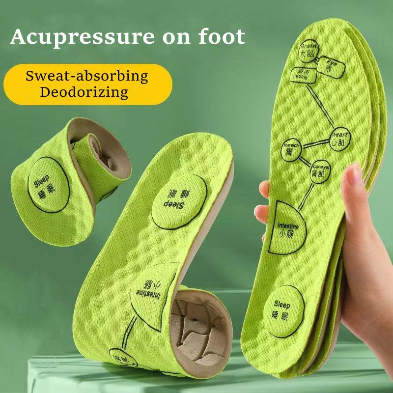 Acupressure On Foot Insole Men Women Soft Breathable Sport Cushioning Inserts Sweat-Absorbing Deodorant Insoles Boost Shoe Pads