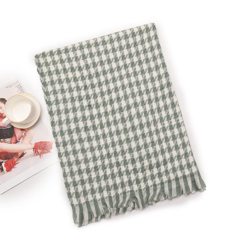 Qiandongge Scarf Women's Warm Scarf Neck Cashmere Scarf Plaid Thick Scarf Winter Explosion