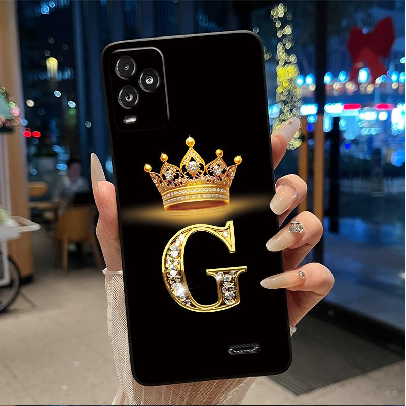 Crown Initial Letter Black Case For BLU View 5 Pro Protective Soft Silicone Shockproof Casing For BLU View 5 Pro Back Cover
