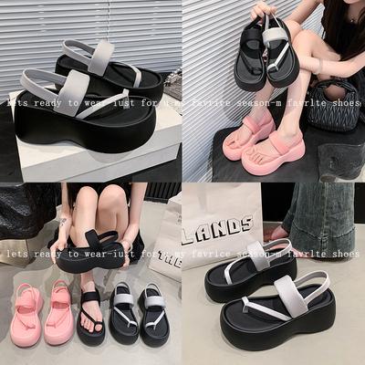 Новые розовые босоножки на платформе женские корейская версия босоножек с мягкой подошвой и закрытым носком fairy wind toe удобные босоножки с мягкой подошвой женские