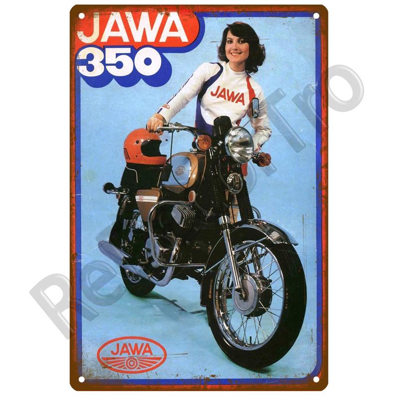 JAWA Vintage Wall Poster Vintage Retro Wall House Restaurant Decoration Plaque Metal Wall Decor Art Metal Sign Tin Sign Plate
