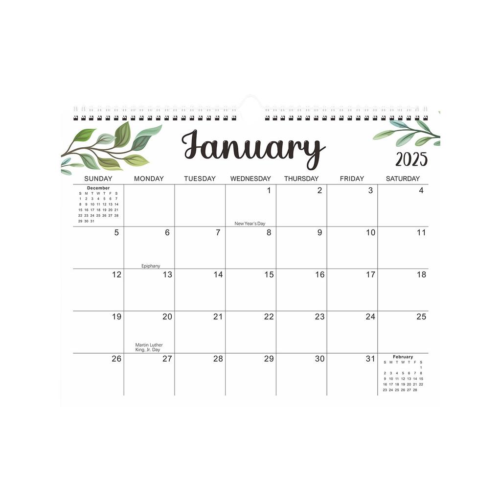 2025 Wall Calendar,Wall Calendar From January 2025 To 2026, Double Coil Binding, Large Wall Calendar With Thick Paper, Suitable For Home