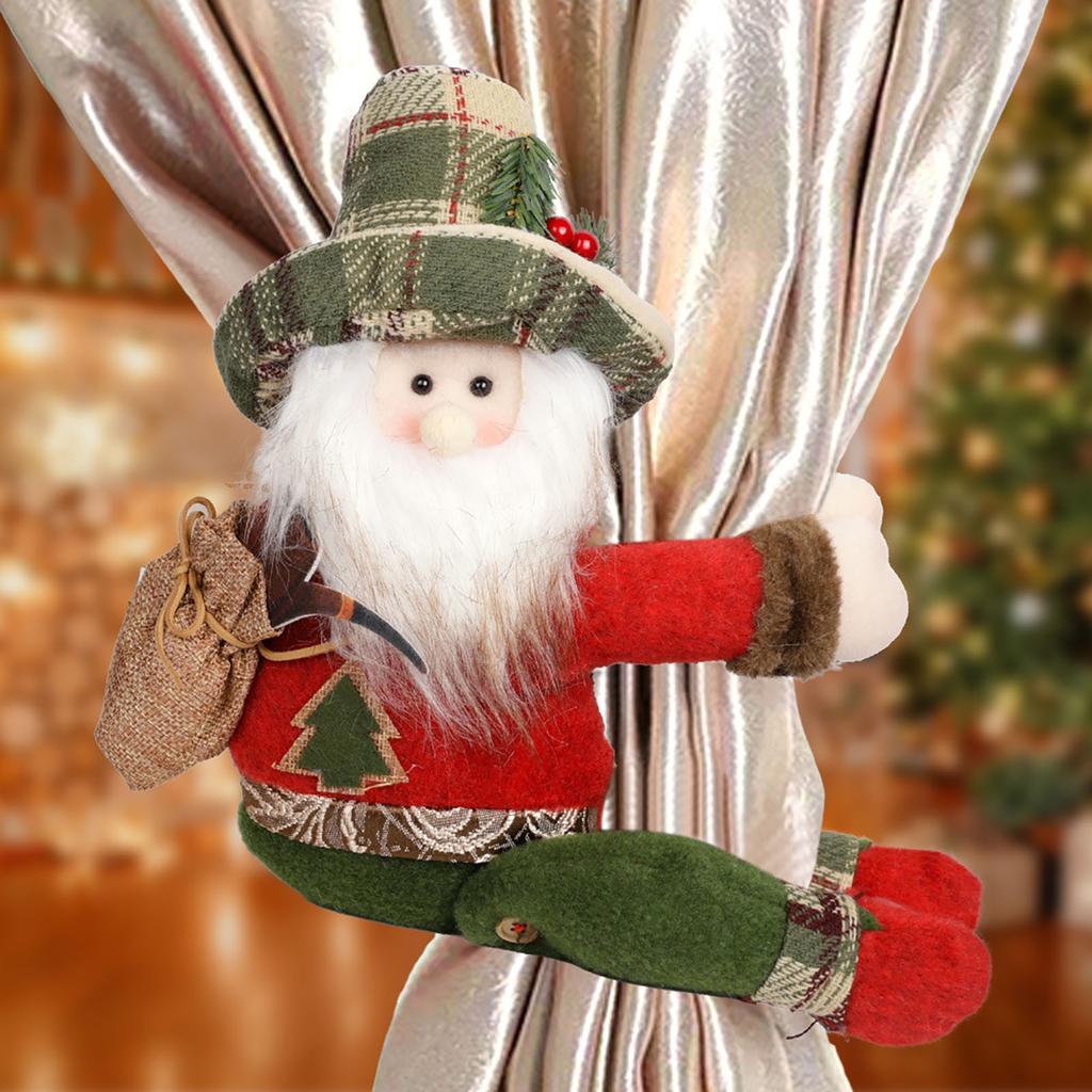 Christmas Curtain Hug Decorations For Seniors Snowman Curtains Side