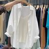 White Shirt Women's Spring French Summer Long Sleeved Top Korean Loose Shirt Jacket