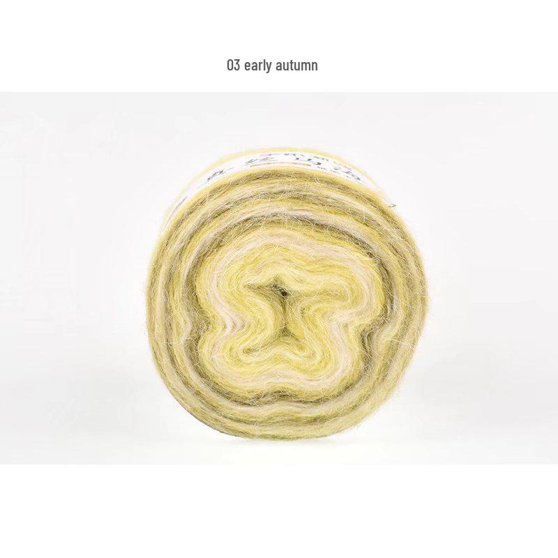 Пряжа из мохера ручной окраски с градиентным радужным переходом - Пушистая, мягкая и идеально подходит для вязания и DIY-проектов.