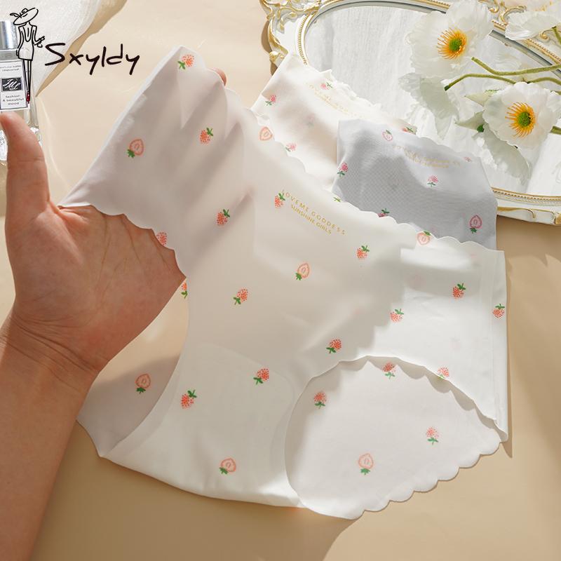 Summer Women's Ice Silk Seamless Underwear Ladies Transparent Ultra-thin Sense Female Briefs Panties