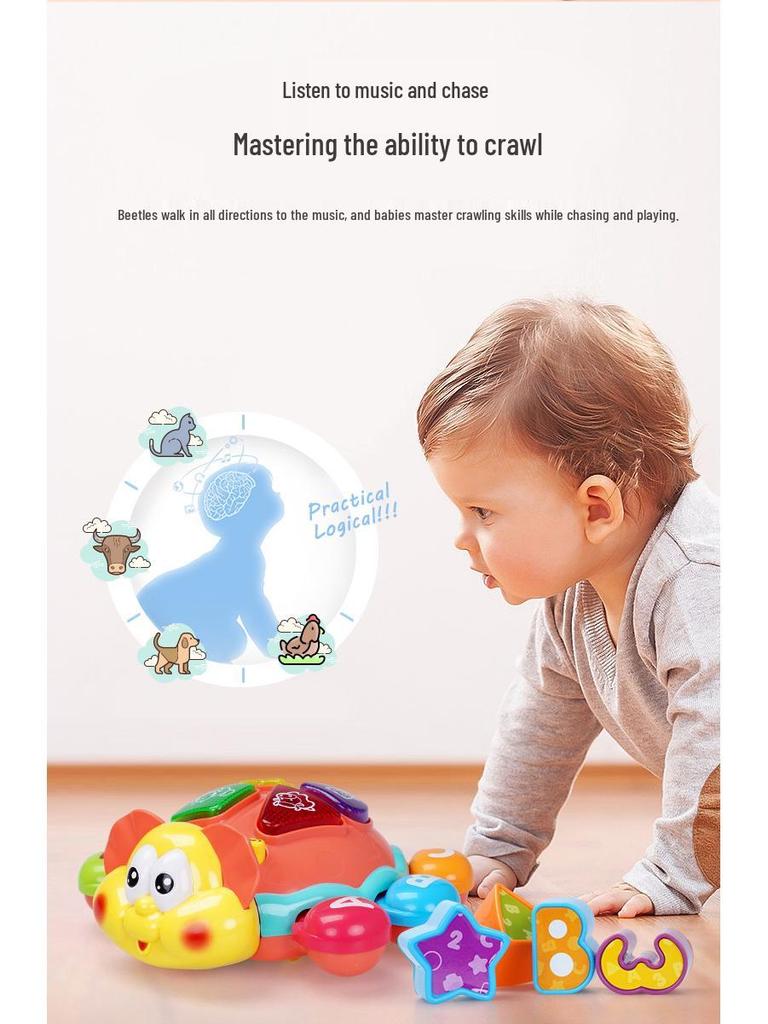 Bilingual Toy Beetle: Electric Crawling, Interactive Q&A, Educational Fun