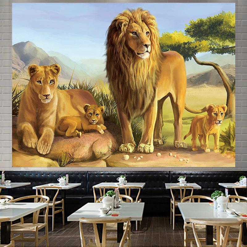 Скандинавский американский лесной тигр, большой гобелен, настенный гобелен с геометрическим рисунком, гобелен в стиле хиппи, домашний декор, эстетическое украшение