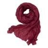 Women Scarf Retro Pleated Design Thin Scarf Soft Flax Shawl Scarf Daily Wear Outdoor Activities Versatile Accessory