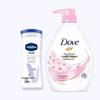Vaseline Body Lotion & Dove Cherry Blossom Body Wash Set