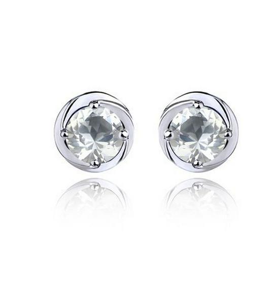 925 Sterling Silver Four-Pronged Purple Amethyst Stud Earrings for European & American Markets
