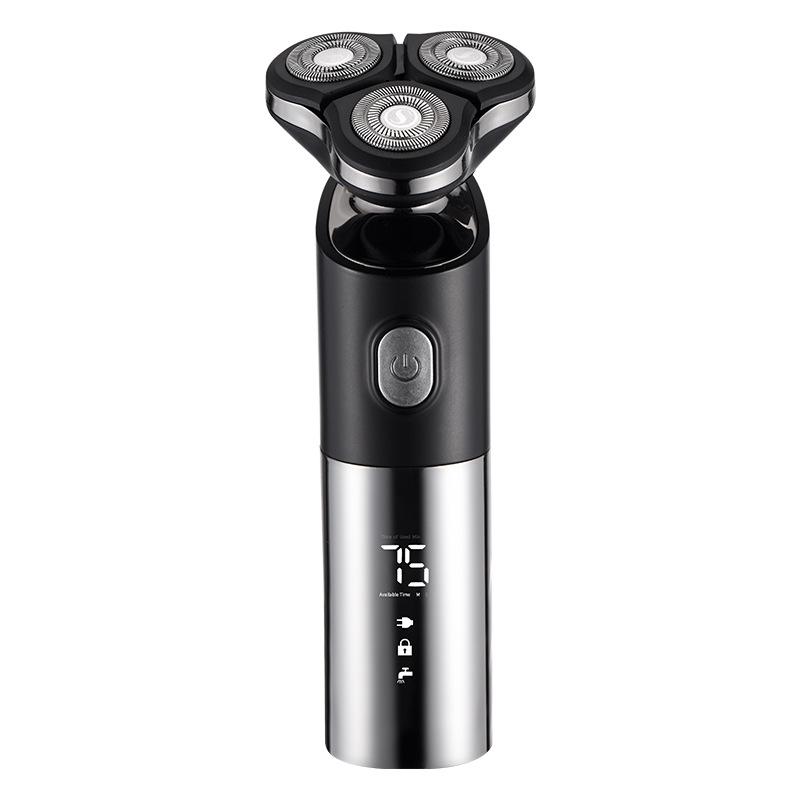 Водостойкая электрическая бритва 4 в 1, мужская бритва с 3 лезвиями, многофункциональная машинка для стрижки с ЖК-дисплеем IPX7, влажная и сухая стрижка волос в ушах, в носу