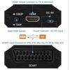 SCART to HDMI Converter Scart in HDMI out Audio Video Converter Scaler Adapter with USB Power Cable Support 720P/1080P Output