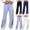 Women Autumn Winter Sports Casual Side Striped Drawstring High-Waisted Straight-leg Pants Sweatpants