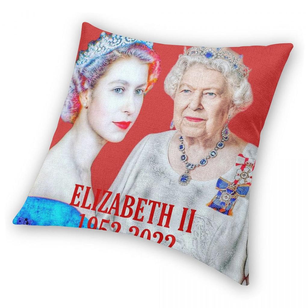 Elizabeth Ii Platinum Jubilee Square Pillowcase Polyester Linen Velvet Pattern Zip Decorative Pillow Case Room Cushion Cover