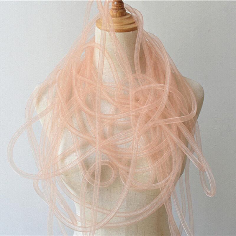 10 мм Трубчатая Конская Щетина Кринолиновая Трубка Кринолиновая Сетчатая Ткань Отделка для DIY Аксессуаров для Волос Эластичная Скрученная Гибкая Сетчатая Ткань