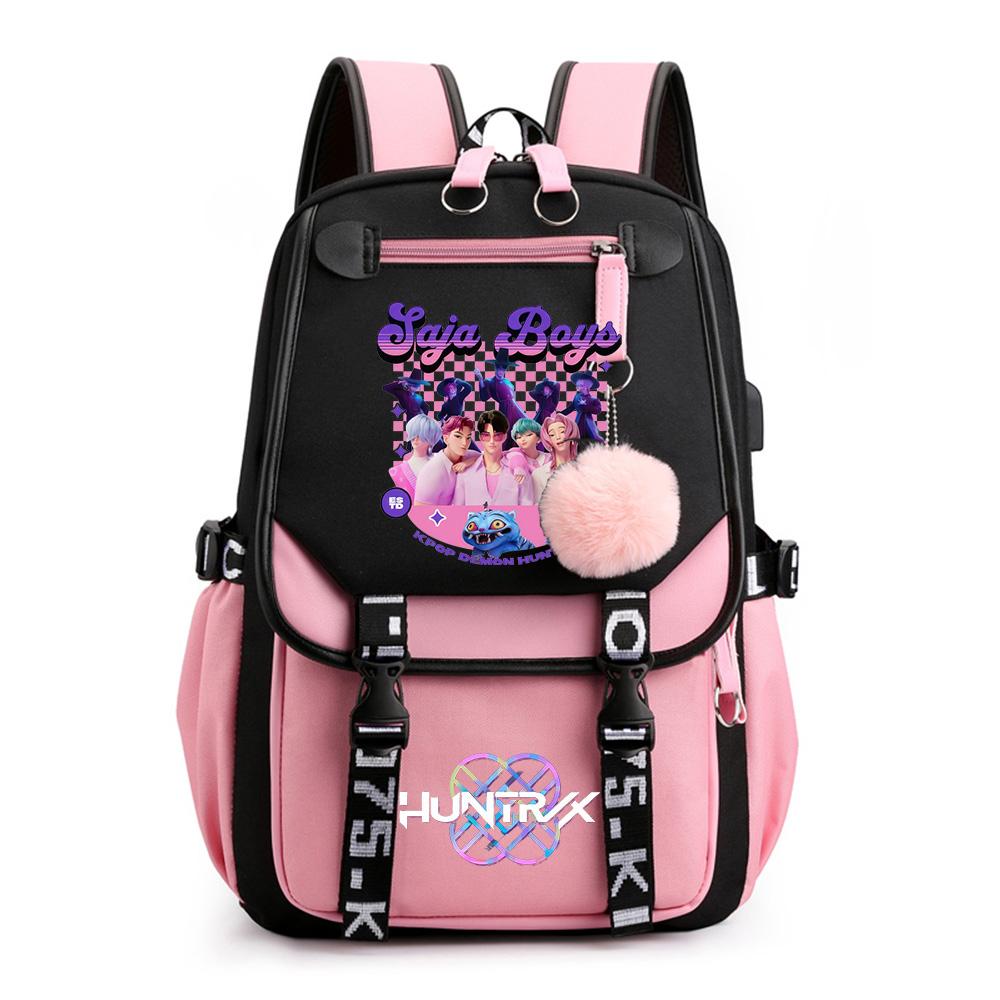 Anime Cute Cartoon K-Pop Printed Backpack Schoolbag for Teenager Student Girl Boy Bookbag Large Capacity Waterproof Travel Bag Kid Gift Rucksak