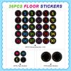 FaCraft Confetti Line Up Spots for Classroom Floor - 36Pcs Waterproof Stickers Floor Dots for Classroom Number Stickers Self Adhesive Markers for