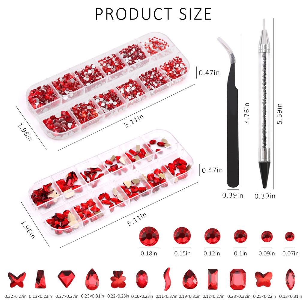 Amazon 12-Grid Nail Art Набор бриллиантов особой формы, Love Horse Eye Плоское дно Бриллиант особой формы Diy Nail Art Украшение
