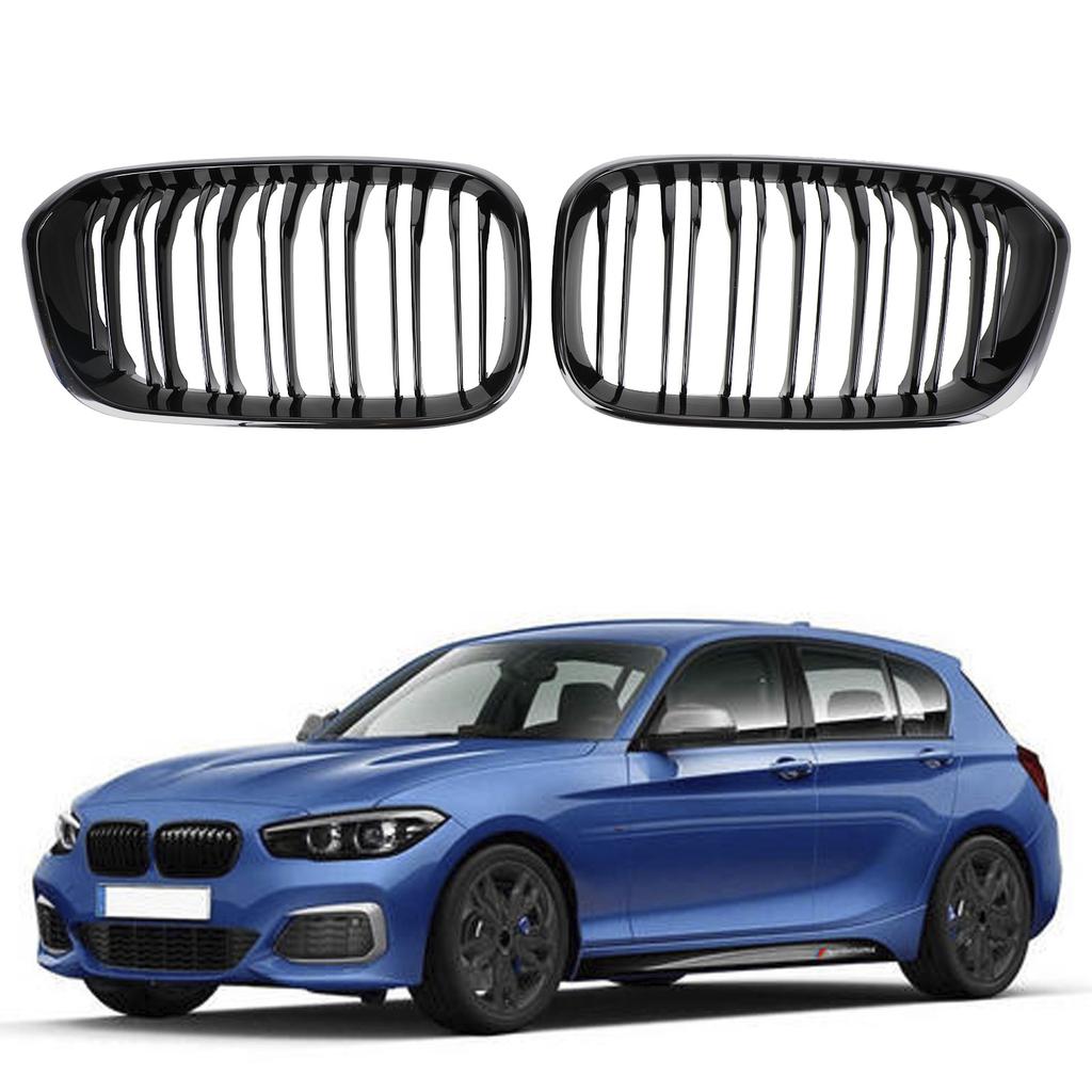 Передняя решетка радиатора подходит для BMW 1 серии F20 F21 2015-2017 г.в. Глянцевый черный двойная