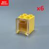 MOC Кирпичи Коробки Контейнеры Шкаф 2x2x2 Прозрачная белая дверь Совместимые Собираемые Частицы 4345 4346 Строительные Блоки Детали