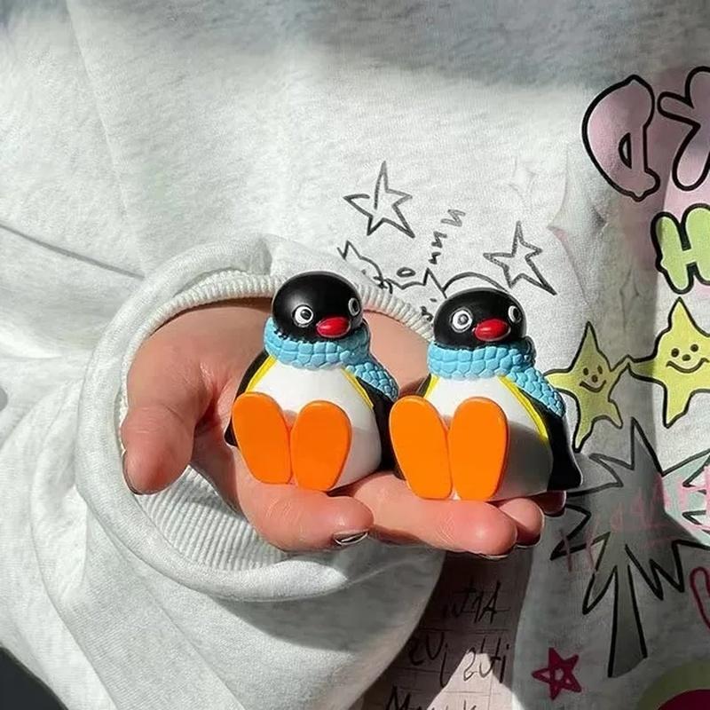 Cute Pingus Penguin Family Doll Ornaments Car Decoration Figure Collectible Model Statue Boy Girl Toy Gift With Seamless Pasting