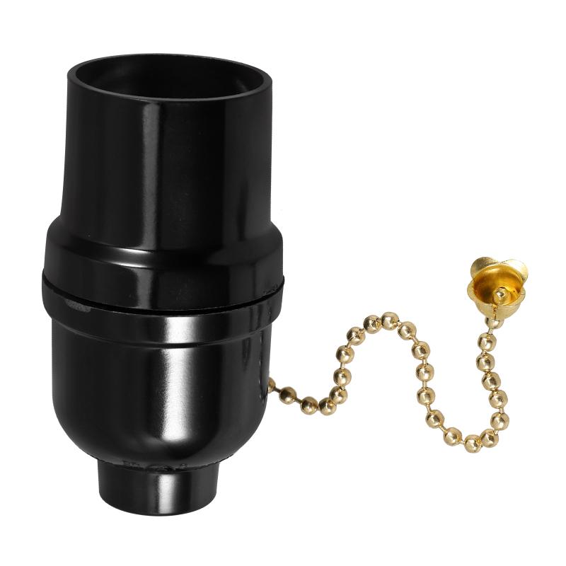 3D Printed E27 Lamp Holder Pull Chain Socket Black Plastic Lighting Accessory Lamp Base With Pull Chain Light Fixture