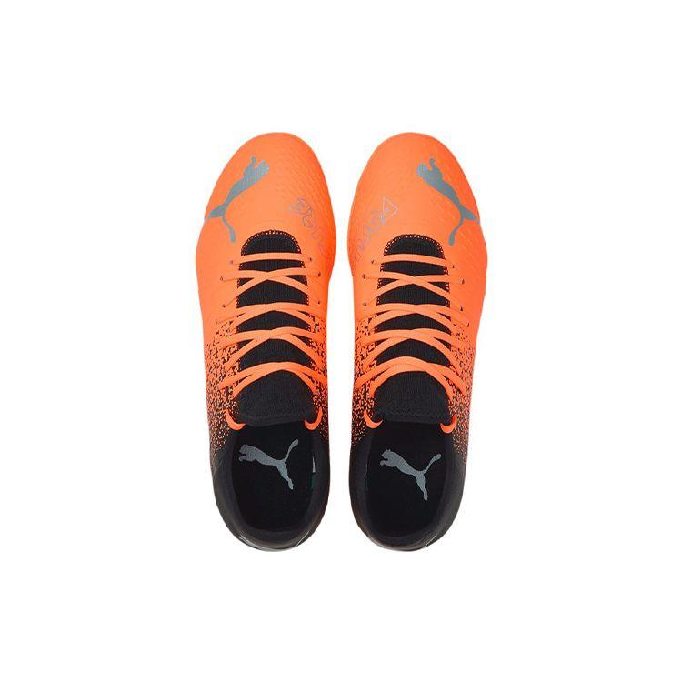 Puma Future Z 4.3 TT Круглый носок Шнуровка TF (Резиновые шипы) Футбольные бутсы для твердого грунта с искусственной травой Мужские футбольные бутсы Черные Оранжевые 106770-01