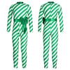 Kids Girls Candy Cane Striped Christmas Costume Long Sleeve Bow-knot Long Bodysuit Dance Jumpsuit Costume Dancewear