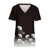Women's Fashion Casual Print V-neck Short Sleeves Printed T-shirt
