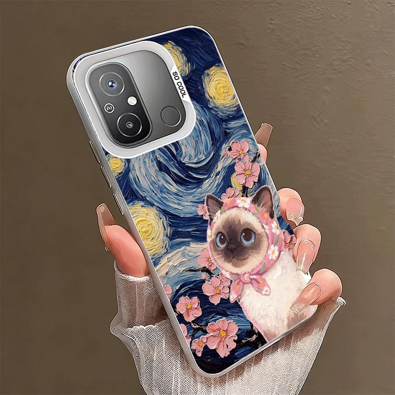 Милый Цветочный Платок Кот Ударопрочный Чехол для Телефона для Xiaomi Poco X7 X6 X5 X3 Pro F7 Ultra M8 Redmi 15C 15 14C 13C 12C 10C 13 1