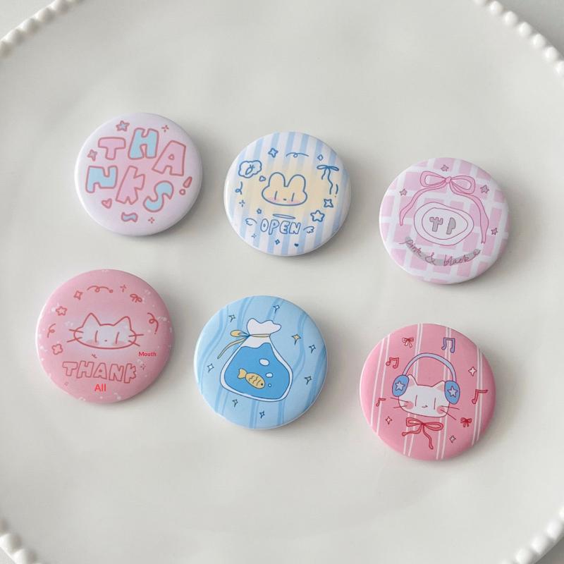 6 шт. Милые Мультяшные Мини Мультяшные Значки-Кнопки Kawaii Ретро Для Девочек Детей Рюкзак Пенал DIY Декоративные Булавки Броши Аксессуары