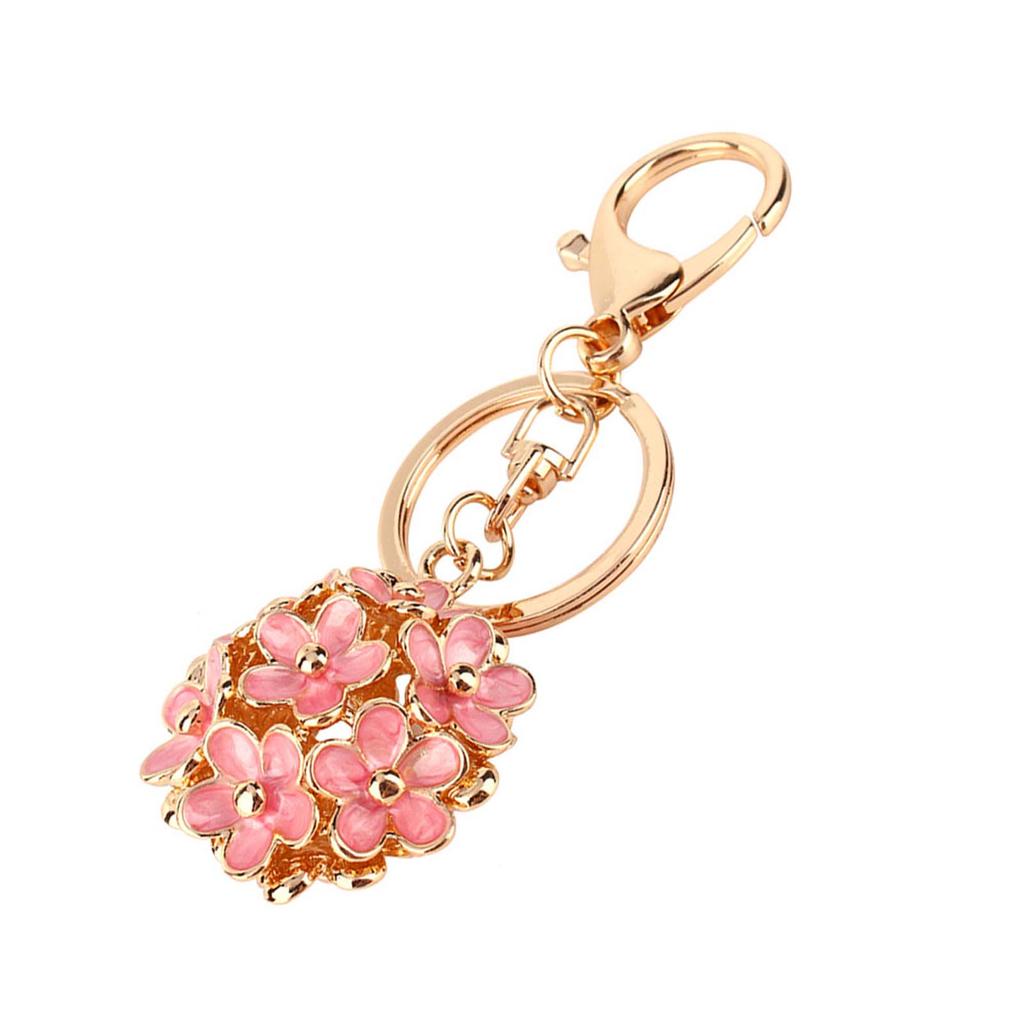 Cute Crystal Rhinestone Flower Keyring Keychain Charm Pendant Bag Purse Car Gift
