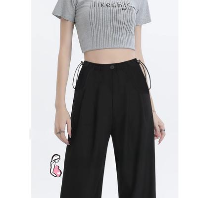 Брюки для беременных Летние Новые С высокой талией и Очень большого размера Стройнящие Свободные и Не тянущиеся Прямые Повседневные и Универсальные Брюки широкие