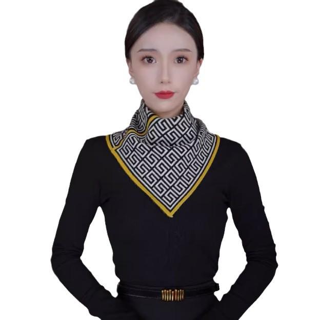 2025 Women's Versatile Silk Triangle Scarf: Warm Double-Sided Snood & Neck Warmer for Autumn/Winter