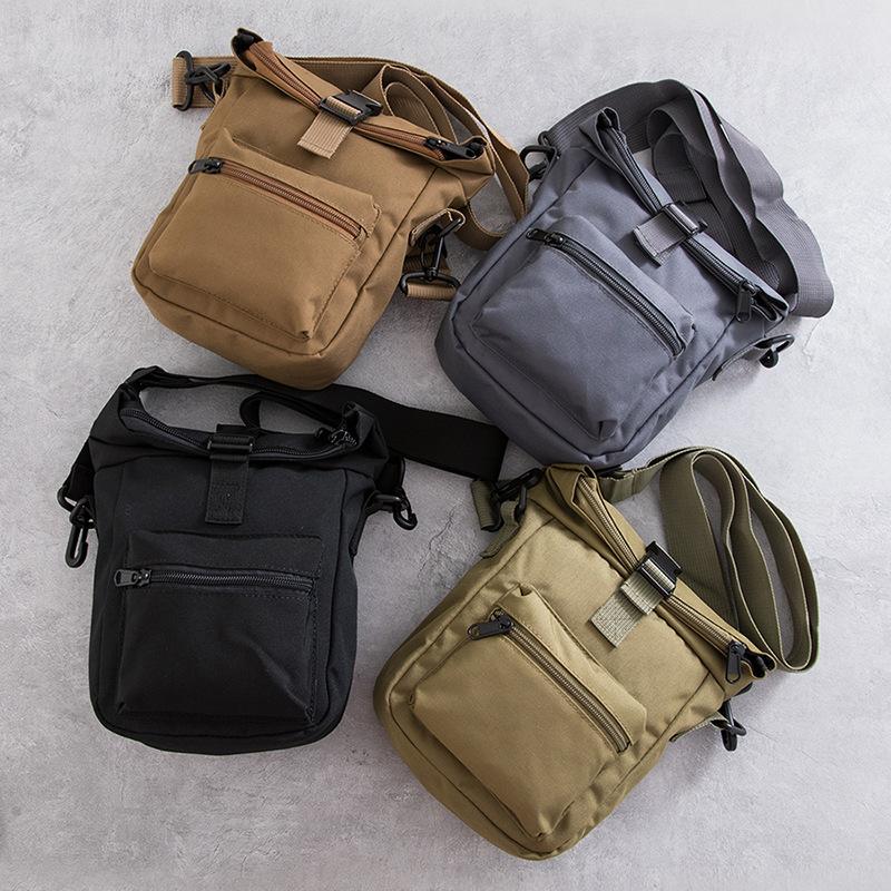 Мужская холщовая маленькая сумка-портфель, простая ветровая сумка для мобильного телефона, повседневная трендовая корейская версия небольшой квадратной сумки с женской сумкой через плечо