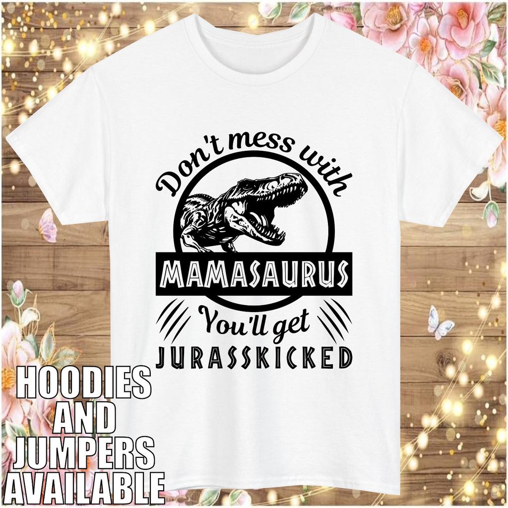 Mamasaurus mom tshirt funny mothers day jurassic pun dino mama gift tee top