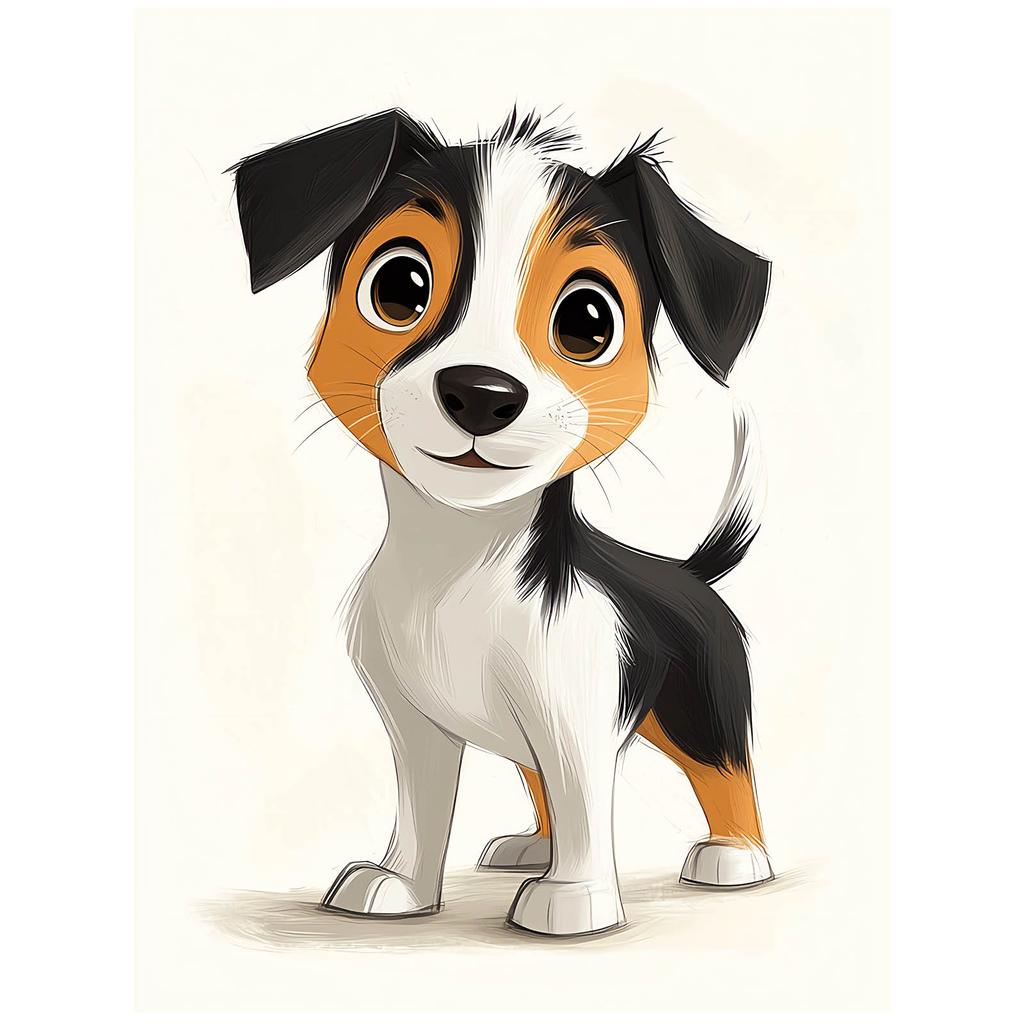 Jack Russell Terrier Dog Poster Jack Russell Terrier Dog Poster, 50X70 Cm, Dark Brown Wooden Frame, 230 Gsm Matte Paper
