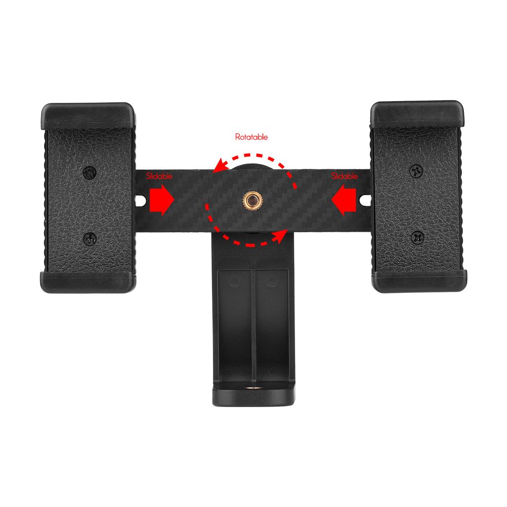 Двойной держатель для телефона, адаптер для крепления на штатив, горизонтальная вертикальная съемка для телефона, селфи, видео в прямом эфире