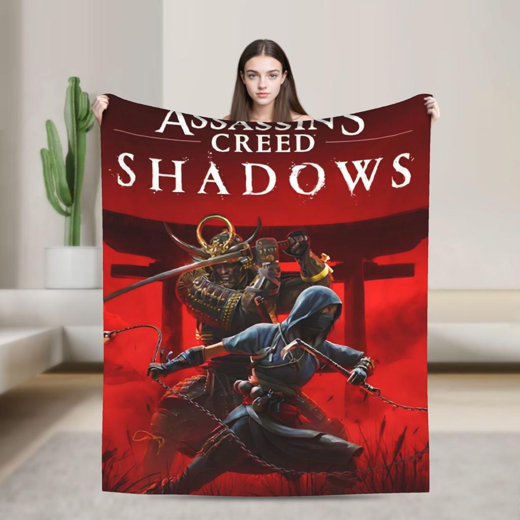 Assassin's Creed Shadows Супер Мягкие Одеяла Детская Плюшевая Постельное Белье Пледы Модные Диван Кресло Фланелевое Покрывало Покрывало для Диван-кровати