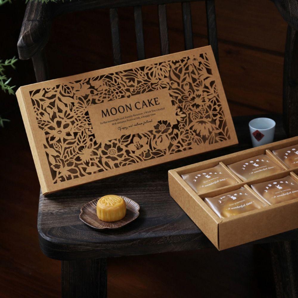 Handmade Mid Autumn Festival Mooncake Box 8 Grids Packaging Boxes Gift Handheld Bag  Festival