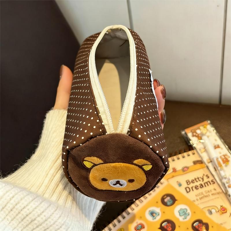 Цилиндрическая пенал-тубус Rilakkuma, большая вместимость, милый мультяшный, в стиле Ins, для хранения канцелярских принадлежностей, для старшей школы, колледжа