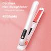 Wireless Hair Straightener 2 In 1 Portable Flat Iron Hair Curler USB Rechargeable Fast Heating Hair Straightener for Travel