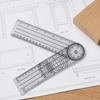 2pcs Frosted Surface Angle Measuring Tool Plastic Material Multi Ruler  For Woodworking