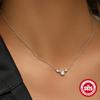 Simple S925 Sterling Silver Cluster Triple Diamond Hipster Women'S Necklace Daily Commuter