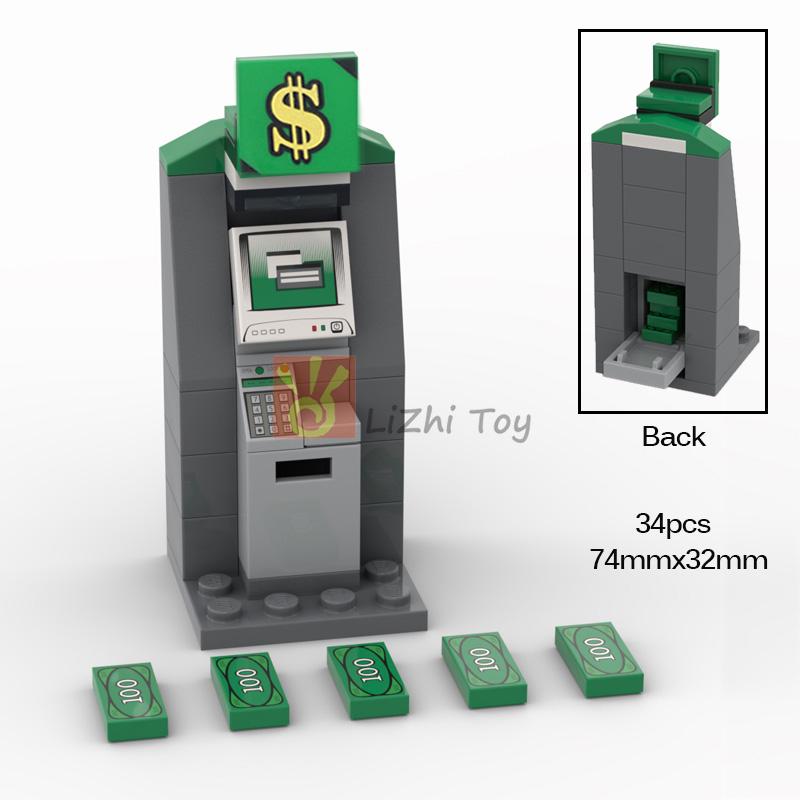 MOC Городские уличные фигурки Вид Печать Еда Десерт Традиционная китайская кухня Строительные блоки Монитор Глаза Кирпичики Напечатанные игрушки