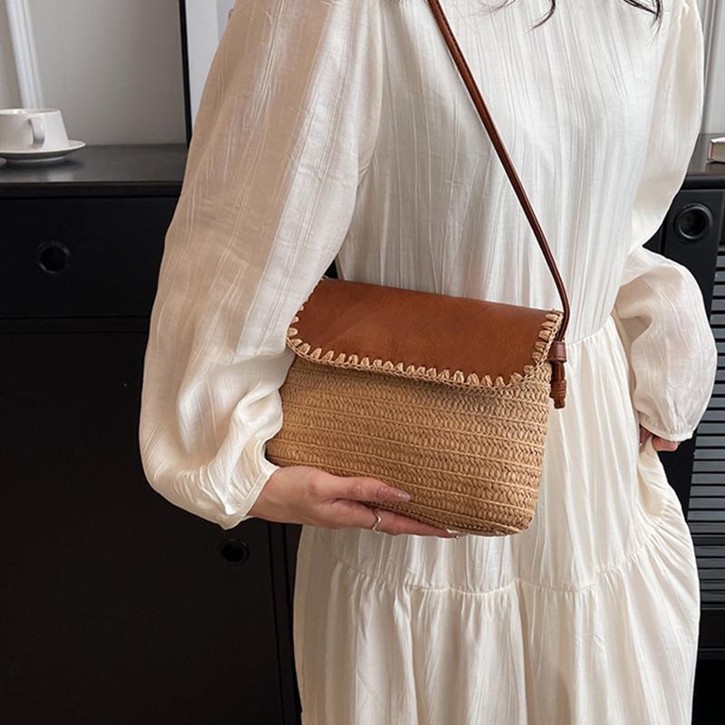 Новая французская винтажная плетеная сумка из соломы Простая и модная сумка через плечо Плетеная сумка Осень Вестернизированная повседневная сумка кроссбоди ARI