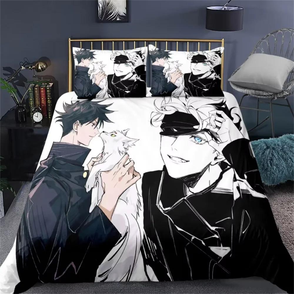 Trendy Classic Twin Queen King Single Comforter Jujutsu Kaisen Japan Famous Anime Sets Bed Polyester Size Satoru Gojo